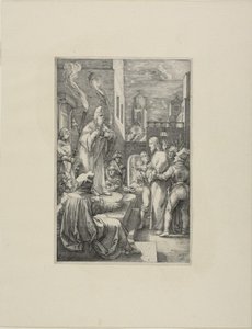 Cristo davanti a Caifa, quarta tavola dalla Passione di Cristo da Hendrick Goltzius