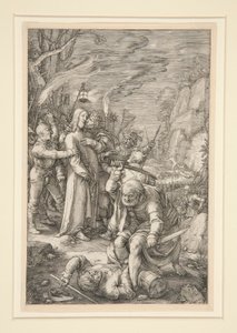 Cristo catturato (il tradimento di Cristo), da La Passione, #3 in una serie di 12 incisioni da Hendrick Goltzius