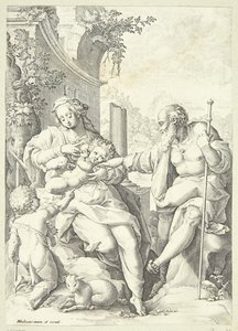 La Sacra Famiglia con il piccolo Giovanni da Hendrick Goltzius