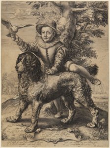 Frederick de Vries con il cane di Goltzius da Hendrick Goltzius