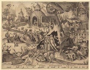 Orazio Coclite, tavola 2 della serie "Eroi romani" da Hendrick Goltzius