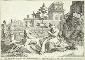 Giunone travestita da Beroe avverte Semele da Hendrick Goltzius