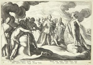 Giove e gli dei chiedono a Helios di riprendere il controllo del carro solare da Hendrick Goltzius