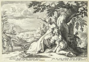 Clymene incita Fetonte a trovare Helios da Hendrick Goltzius