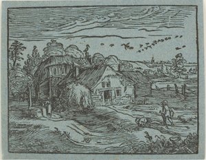 Paesaggio con casa colonica, da Quattro piccoli paesaggi da Hendrick Goltzius