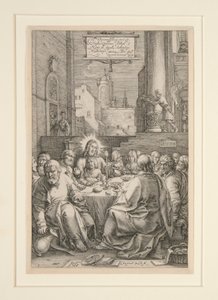 Ultima Cena, da La Passione, n.1 in una serie di 12 incisioni da Hendrick Goltzius