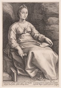 Melpomene, la musa della tragedia, da Le nove muse da Hendrick Goltzius