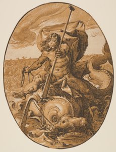 Oceano, da Le divinità da Hendrick Goltzius