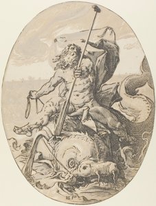 Oceanus, tavola due da Demogorgon e le Divinità da Hendrick Goltzius