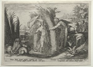 Pan insegue Siringa da Hendrick Goltzius