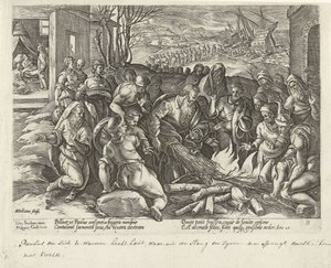 Paolo viene morso da una vipera a Malta da Hendrick Goltzius
