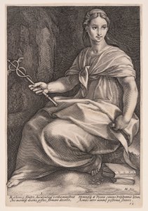 Polimnia, la musa della poesia corale, da Le nove muse da Hendrick Goltzius