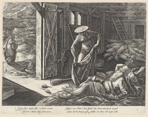 Ruth e Boaz nel granaio da Hendrick Goltzius