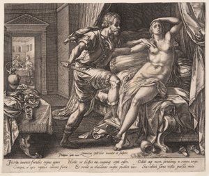 Tarquinio e Lucrezia, da La storia di Lucrezia da Hendrick Goltzius