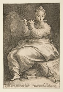 Le nove muse: Euterpe, n. 6 in una serie di 9 da Hendrick Goltzius