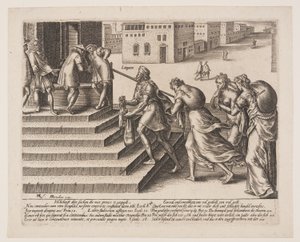 Giustizia disuguale, piatto 4 da Gli abusi della legge da Hendrick Goltzius