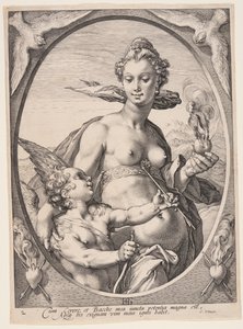 Venere e Amor, da Tre dei o dee pagani da Hendrick Goltzius