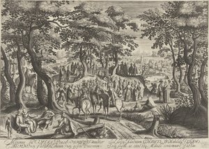Giovanni Battista predica alla folla da Hendrick Hondius (I)