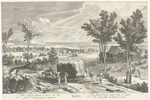 Luglio, con contadini in un paesaggio da Hendrick Hondius (I)