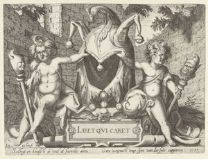 Due putti con un cappello da giullare
