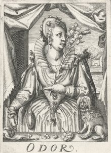 Odore, una donna con un ramo di fiori da Hendrick Hondius (rejected attribution)