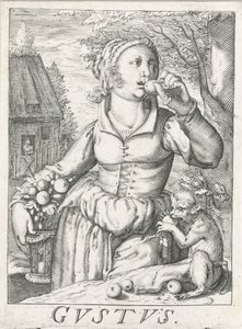 Gusto, una donna con frutti da Hendrick Hondius (rejected attribution)