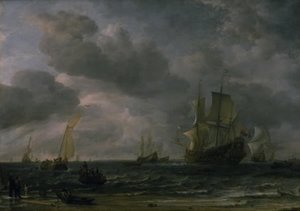 Navi in una brezza al largo della costa olandese da Hendrick Jacobsz Dubbels