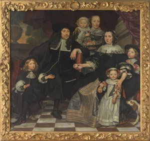 Una famiglia sulla terrazza di una casa di campagna da Hendrick ten Oever