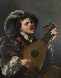 Olandese: Zingende lute spelen man Un uomo che suona un liuto