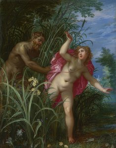 Pan insegue la ninfa Siringa. 1615 da Hendrick van Balen