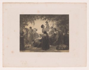Donne italiane a un tavolo da Hendrik Adriaan Christiaan Dekker