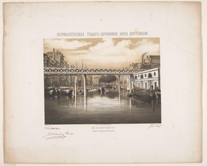Veduta della Borsa del Grano a Rotterdam con visione futura di una linea ferroviaria da Hendrik Frederik Sartor