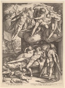 Marte e Venere sorpresi da Vulcano da Hendrik Goltzius