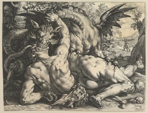 Il drago che divora i compagni di Cadmo da Hendrik Goltzius