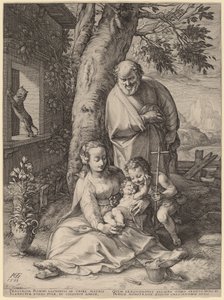 La Sacra Famiglia con il Bambino Giovanni Battista da Hendrik Goltzius
