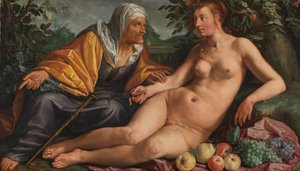 Vertumno e Pomona da Hendrik Goltzius