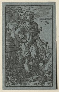 Giovane uomo in piedi da Hendrik Goltzius