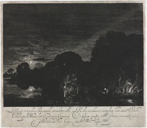 La fuga in Egitto (Notte) da Hendrik Goudt