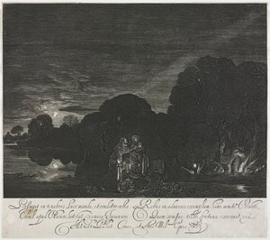 La fuga in Egitto di notte da Hendrik Goudt