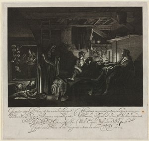 Giove e Mercurio nella casa di Filemone e Bauci da Hendrik Goudt after Adam Elsheimer