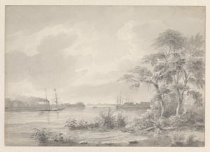 Forte Zeelandia visto dal fiume Suriname da Hendrik Huygens