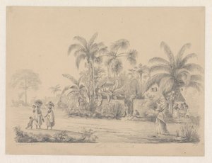 Veduta di strada appena fuori Paramaribo da Hendrik Huygens