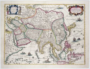 Mappa generale che include Arabia, Giappone, la penisola coreana e gran parte dell