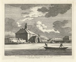 Porta Muider affondata, vista dal Singelgracht, 1769 da Hendrik Keun