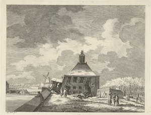 Porta di Muider affondata, vista dal bastione, 1769 da Hendrik Keun