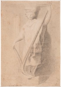 Cariatide con aratro. Studio di una figura sul basamento della "Stanza d