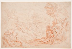 Paesaggio con figure allegoriche da Hendrik Krock