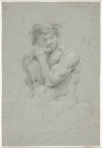 Studio di modello maschile, torso e gambe abbozzati da Hendrik Krock