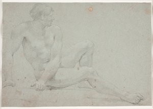 Studio di modello maschile, seduto