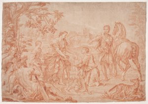 Romolo e Remo. (Livio I, 4). Studio dal dipinto di Carlo Maratti a Sanssouci, Potsdam (realizzato nel 1692 per Niccolò Maria Pallavicini) da Hendrik Krock